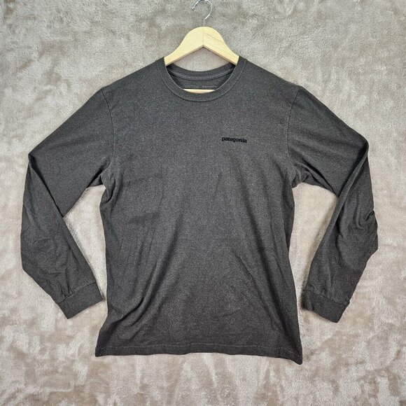Patagonia Responsibili-Tee Sweatshirt Mens Size S Gray Logo T-Shirt Long Sleeve - Picture 1 of 10